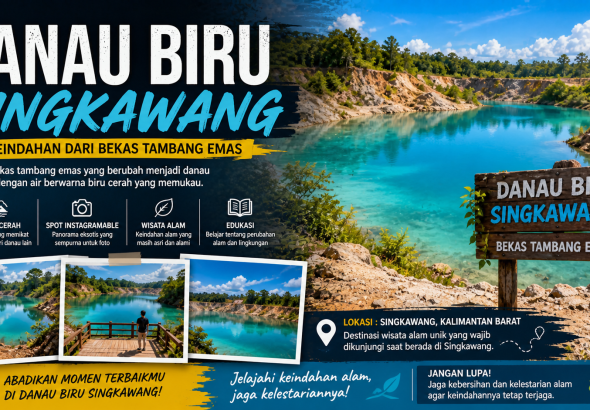 Pesona Biru Eksotis di Bekas Tambang Emas