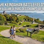 Pemandangan Battlefields Park atau Plains of Abraham di Quebec, taman bersejarah yang menjadi lokasi pertempuran penting pada abad ke-18.
