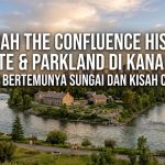 The Confluence Historic Site & Parkland di Calgary, Kanada, di kawasan pertemuan Sungai Bow dan Sungai Elbow.
