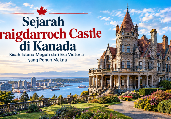 Craigdarroch Castle, rumah bersejarah bergaya Victoria di Victoria, Kanada.