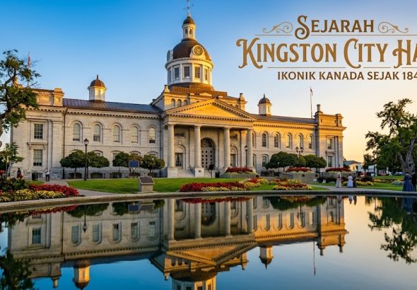 Kingston City Hall, bangunan bersejarah bergaya neoklasik di Kingston, Ontario, Kanada.