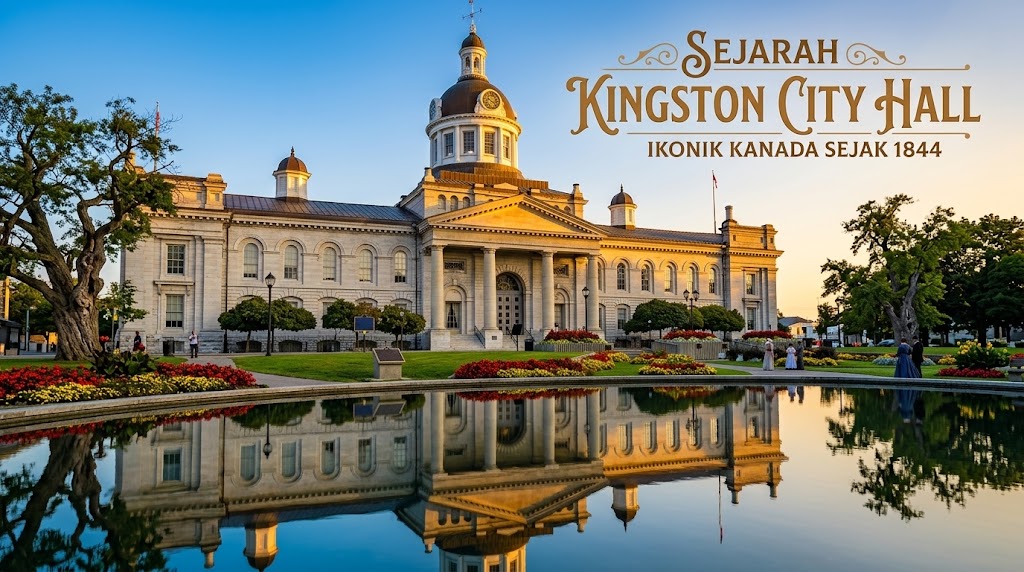 Kingston City Hall, bangunan bersejarah bergaya neoklasik di Kingston, Ontario, Kanada.